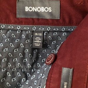 Dark red Bonobos pants 28 x 32